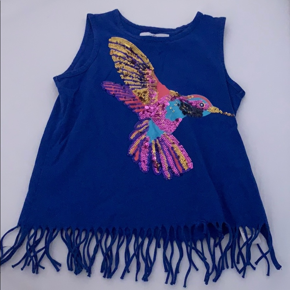Girls blue fring shirt